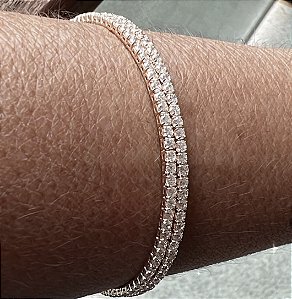 PULSEIRA BRACELETE ARO RIVIERA BANHADO A OURO 18 K