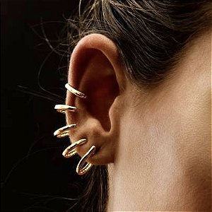 BRINCO EAR CUFF AROS BANHADO A OURO 18 K OU RODIO