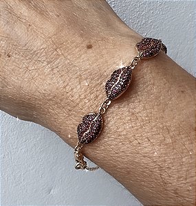 PULSEIRA BOQUINHAS COM ZIRCONIAS BANHADA A OURO 18 K