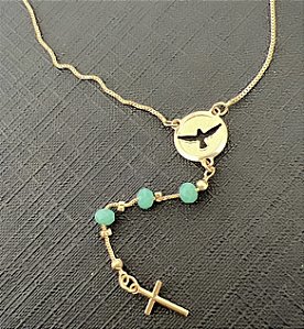 COLAR DIVINO COM CRISTAIS COLORIDOS BANHADO A OURO 18 K