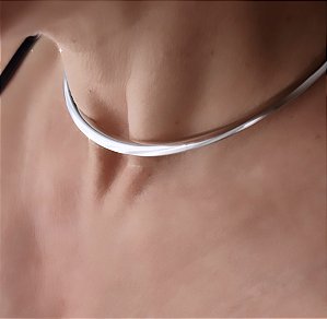 COLAR ARO TUBULAR 7MM BANHADO A RODIO