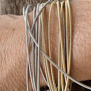 PULSEIRA CORDA DE VIOLAO BANHADA A OURO OU RODIO