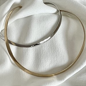 COLAR ARO 5MM BANHADO A OURO OU RODIO