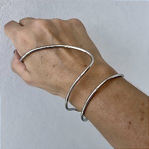 PULSEIRA BRACELETE ENCAIXE BANHADO A OURO 18 K OU RODIO