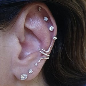 BRINCO PIERCING FAKE COBRA EM PRATA 925