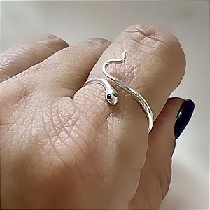 ANEL AJUSTAVEL COBRA EM PRATA 925