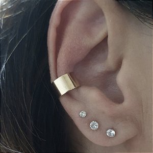 BRINCO PIERCING FAKE CHAPA BANHADO A OURO 18 K - UNITARIO