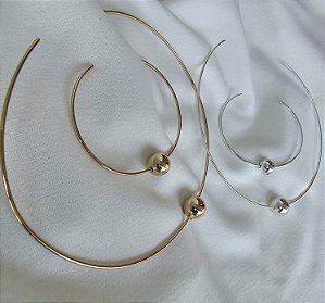 CONJUNTO ARO E BRACELETE COM BOLA BANHADO A OURO 18 K OU PRATA