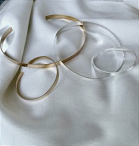 CONJUNTO ARO E BRACELETE CHAPA BANHADO A OURO 18 K OU PRATA