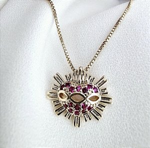 COLAR SAGRADO CORAÇAO DE JESUS BANHADO A OURO 18 K