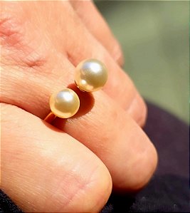 ANEL AJUSTAVEL PEROLAS BANHADO A OURO 18 K
