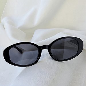 OCULOS SOLAR COM PROTEÇÃO UV VINTAGE PRETO ACETATO