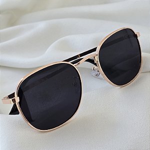 OCULOS SOLAR COM PROTEÇÃO UV - METAL ROSE