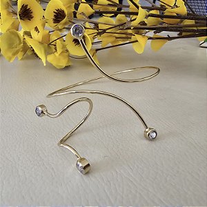 CONJUNTO BRACELETE E ANEL COM PONTO DE LUZ BANHADO A OURO 18 K OU PRATA