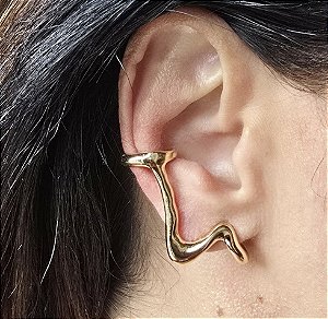 BRINCO EAR CUFF ORGANICO BANHADO A OURO OU PRATA
