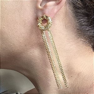 BRINCO GUIRLANDA CORRENTE BANHADO A OURO 18K