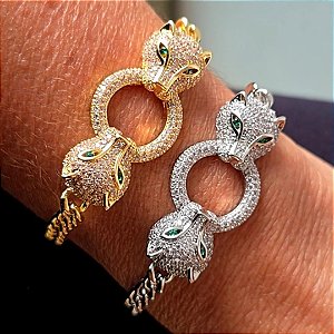PULSEIRA INSPIRED PANTERA BANHADA A OURO OU RODIO