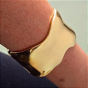 PULSEIRA BRACELETE ORGANICO BANHADO A OURO 18K