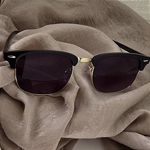 OCULOS SOLAR COM PROTEÇÃO UV - METAL COM ACETATO DOURADO
