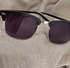 OCULOS SOLAR COM PROTEÇÃO UV - METAL COM ACETATO PRATA
