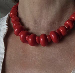 COLAR CONTAS RESINA VERMELHO