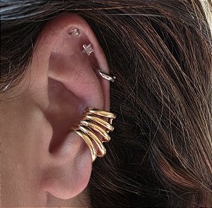 BRINCO PIERCING FAKE TIRAS BANHADO A OURO 18 K - UNITARIO