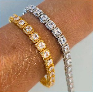 PULSEIRA RIVIERA BANHADA A OURO 18 K OU RODIO