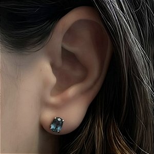 BRINCO COM ZIRCONIA TURMALINA BANHADO A RODIO