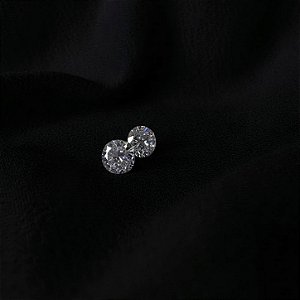 BRINCO PONTO DE LUZ COM ZIRCONIA CRISTAL EM PRATA 925 - 8MM