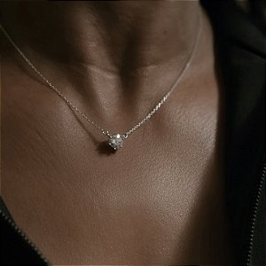 COLAR PONTO DE LUZ MOISSANITE EM PRATA 925 - 6MM