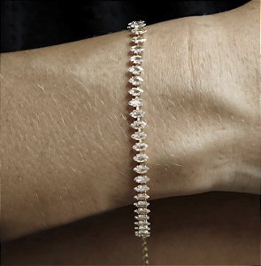 PULSEIRA RIVIERA NAVETES BANHADA A OURO 18K