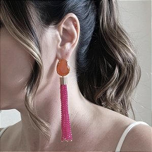 BRINCO TASSEL COM MICANGAS BANHADO A OURO 18 K