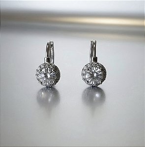 BRINCO ARGOLA ZIRCONIA BANHADO A RODIO - ARGOLINHA