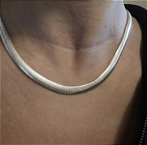 COLAR CHOKER LACRAIA BANHADO A RODIO - 6MM