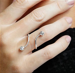 ANEL AJUSTAVEL COM PONTO DE LUZ BANHADO A OURO 18 K OU PRATA