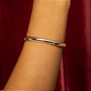 PULSEIRA BRACELETE ABAULADO BANHADA A OURO 18K