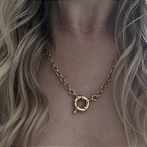 COLAR CORRENTE DE ELO PORTUGUES E FECHO BOIA BANHADO A OURO 18 K
