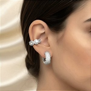 BRINCO PIERCING FAKE COM ZIRCÔNIAS CRISTAL BANHADO A RODIO