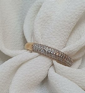 ANEL APARADOR COM ZIRCONIAS BANHADO A OURO 18 K