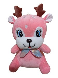 Bicho Alce rosa todo em plush