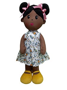 Boneca de Pano Júlia laço rosa