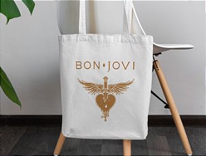 Sacola Ecobag Bon Jovi tecido Oxford 100% Poliéster