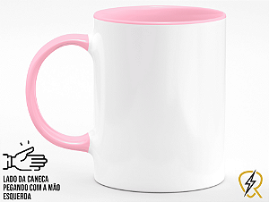 Caneca Do Seu Jeito de Cerâmica com Alça e Interior Rosa