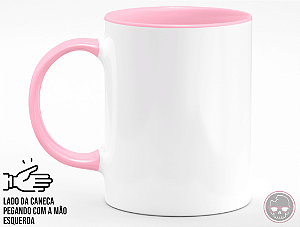 Caneca Do Seu Jeito de Cerâmica com Alça e Interior Rosa