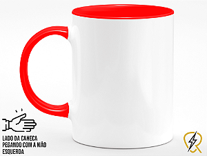 Caneca Do Seu Jeito de Cerâmica com Alça e Interior Vermelho