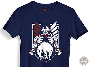 Camiseta Attack on Titan Malha 100% Algodão 30.1 Penteado