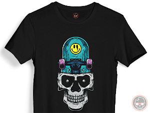 Camiseta SKULL Head Skate Malha 100% Algodão 30.1 Penteado