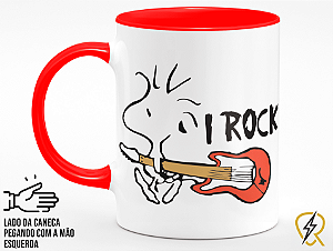 Caneca I Rock Woodstock + Porta Caneca Grátis