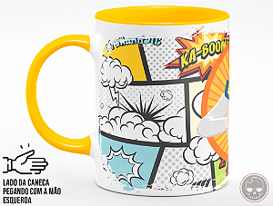 Caneca Super Pai Quadrinos + Porta Caneca Grátis