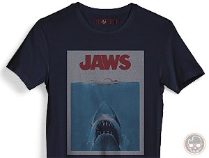 Camiseta Pôster Filme Jaws 100% ALGODÃO Fio 30.1 Penteado